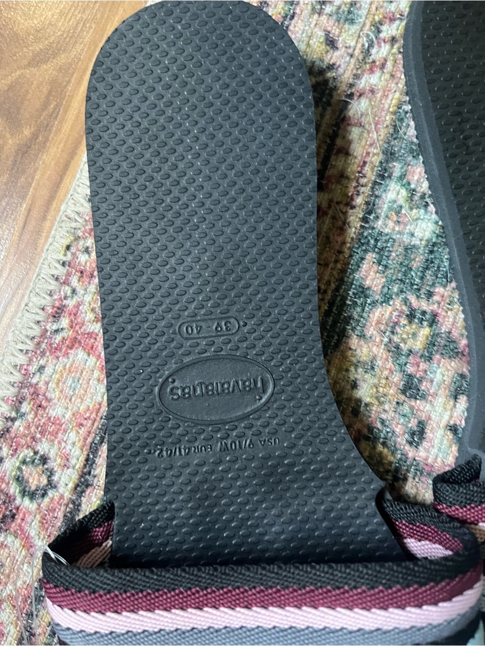 Havaianas Women's You Malta Mix Striped Slide Sandal Black Multi Size 9/10 NWT - Picture 5 of 6